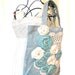 Rose tote Bag, Shabby chic, country chic purse, embellished, sky blue, romantic, vintage doily, handmade, summer