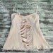 Upcycled Vintage Cami Tank Top Country chic Farmhouse ecru rose Large French country Girl Shirt Womens clothing