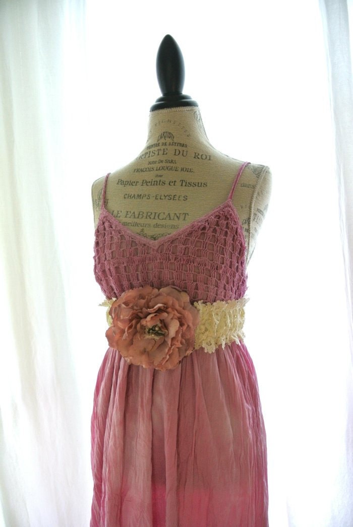 Boho mauve maxi dress, retro style slip dress, bohemian sundress, hippie chic, womens clothing