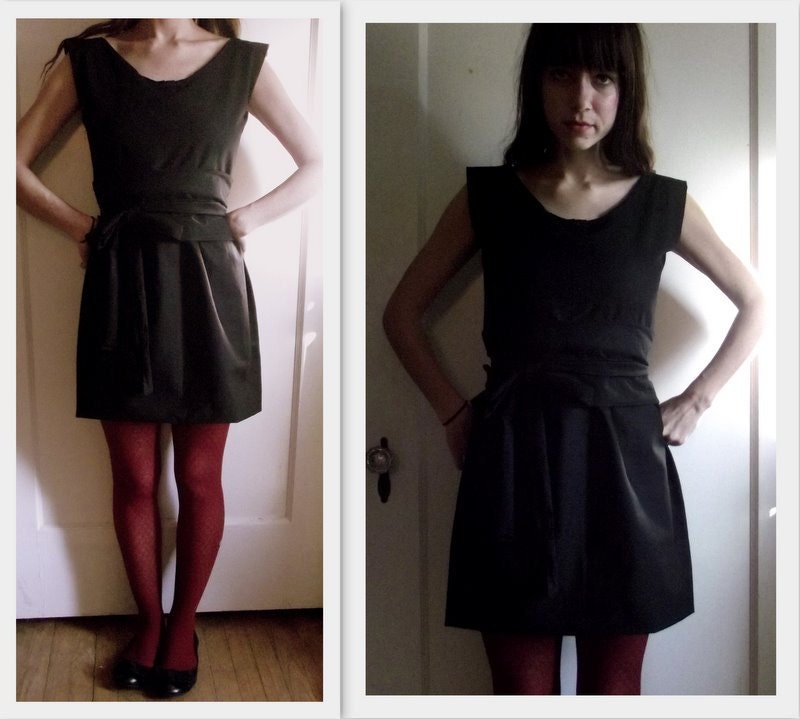 Organic Cotton Dress Open Back and Obi Sash Available in Lots of Colors