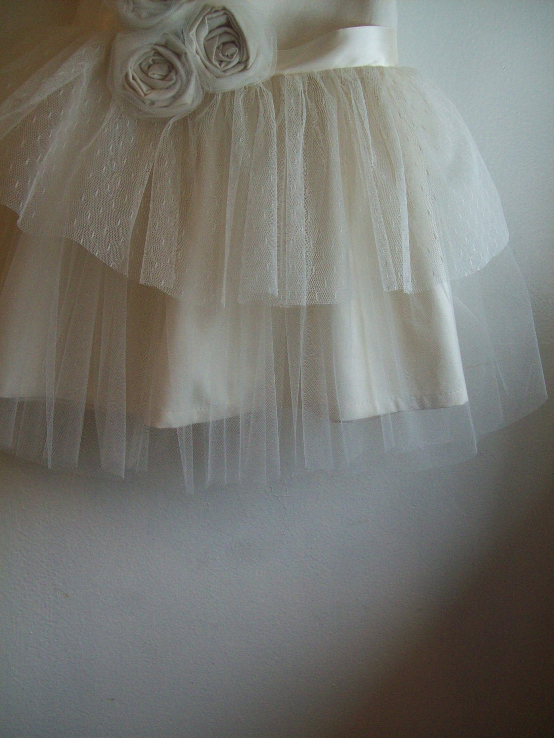 Vintage style Flower Girl Dress ... natural Organic cotton ..6-7-8