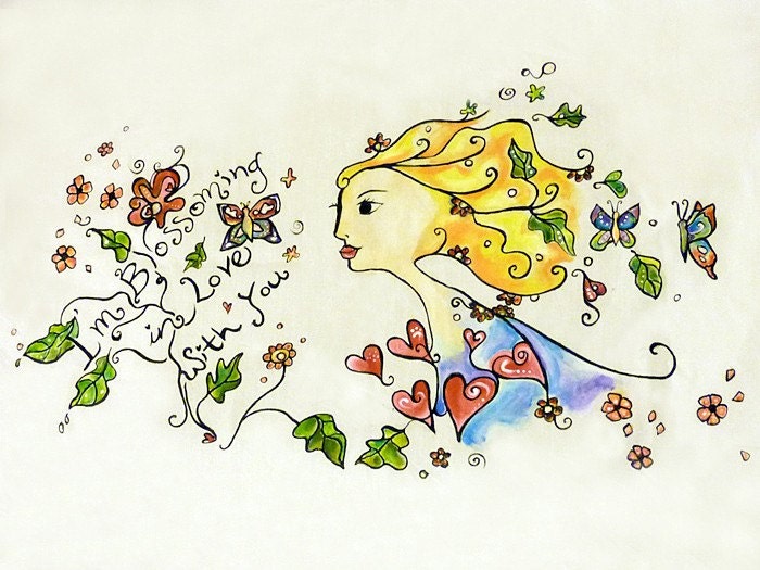 Illustrated Pillowcase- Blossoming in Love with You- Sweet Dreams