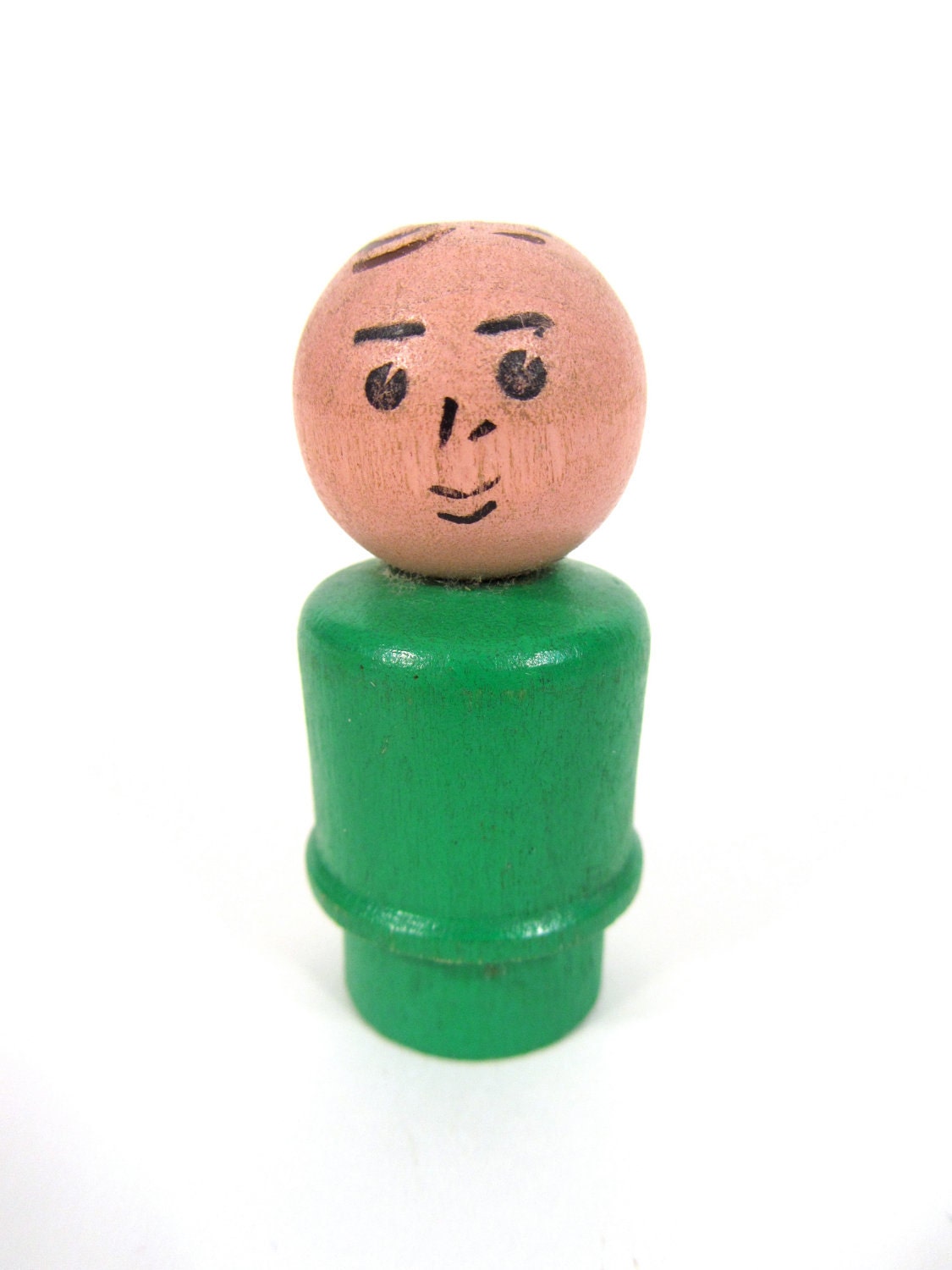 Fisher Price Little People Wooden Dad with Dark Green Body