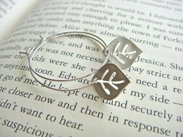 Silver Leaf Hoops