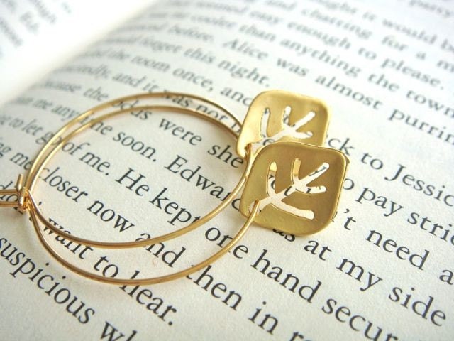 Gold Leaf Hoops