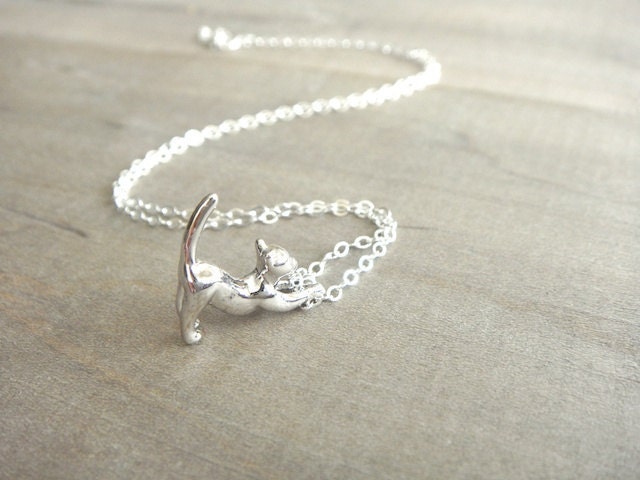 Cat Necklace in Sterling Silver - Darling Kitty