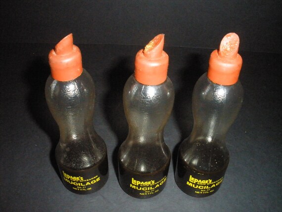 Three Vintage Glue Bottles by Snowcap23 on Etsy