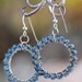 Navy Wire Wrapped Earrings on Sterling Silver French Earwires