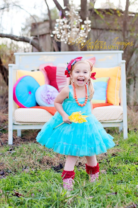 Ruffles and Twirls - petti dress in AQUA