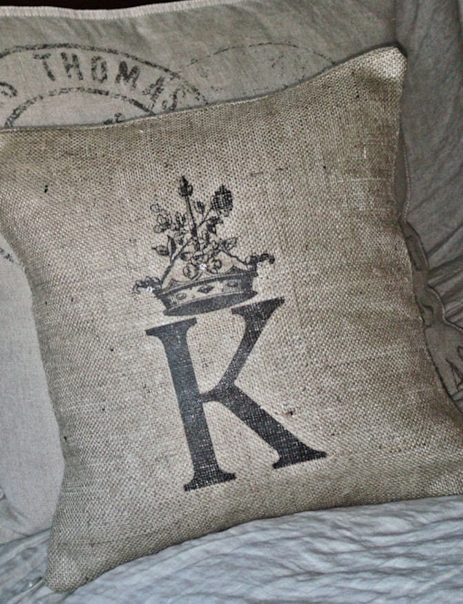 Burlap Pillow Cover - Choose your Letter or Number