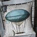 Cotton and Burlap Pillow Pillow Cover Vintage Hot Air Balloon Cotton and Burlap Pillows