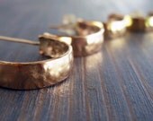 Hammered Half Moon 14K Gold Filled Earrings. Handmade Earrings. Gypsy Earrings.