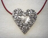 Fine Silver Mosaic Heart