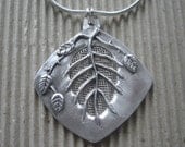 Fine Silver Leaf Pendant
