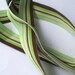 Green Brown ribbon Destash Green and Brown striped