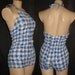 Vintage 1960's Cute Cotton Halter Swimsuit Never Worn NWT Size Small