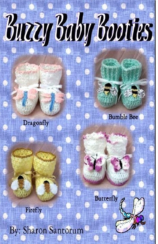 Buzzy Baby Booties Crochet Pattern PDF - INSTANT DOWNLOAD.