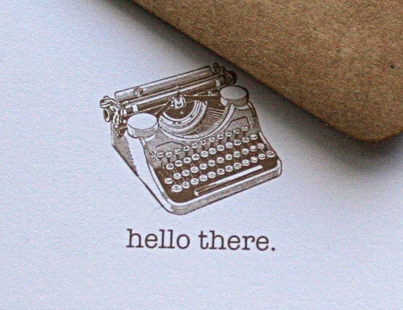 Notecard Stationery Set with Retro Typewriter (12 cards)