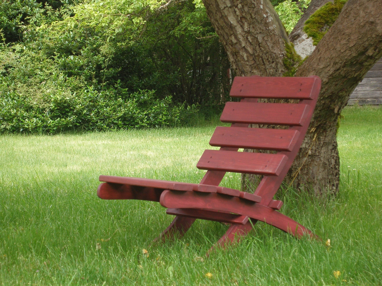Bordeaux color Outdoor Cedar Chair for Garden, Deck & Patio