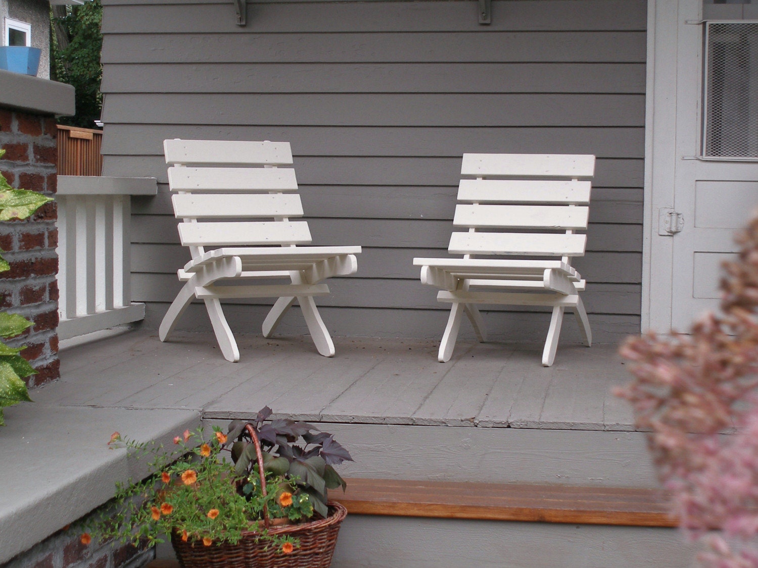 Wooden Folding Chair for Garden, Patio, Home - color: Porch White