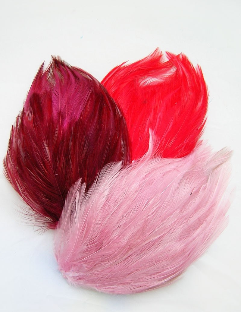 Feather Pad Applique (Wine Red)(Red)(Dusty Rose Pink) (SAMPLER SET) (3 Appliques)