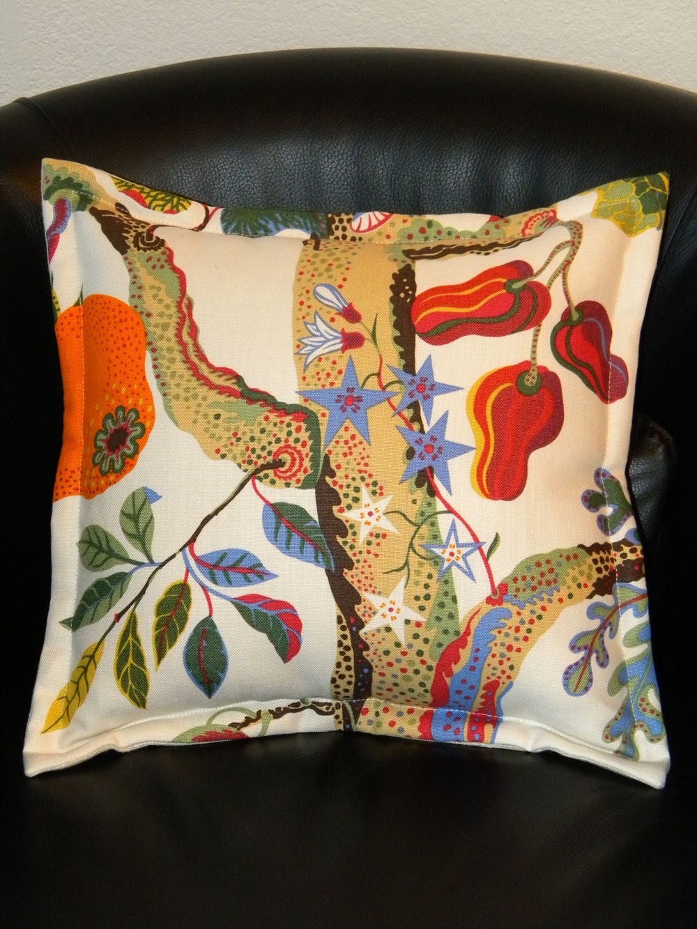 JOSEF FRANK Genuine Josef Frank fabric "Vegetable Tree" silkscreened textile authentic Swedish 15" throw pillow Svenskt Tenn