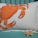 Don't bother me, I'm crabby pillow 15"x20"lumbar indoor outdoor coastal crustacean west coast Crabby Chris Original copyrighted design