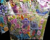 Crazy Quilt Lace Trim Appliques - Vibrant Color Hand Dyed Venice Lace Middie Motif Kit
