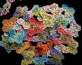 Mini Butterfly Lace Embellishment Summer Chic Crazy Quilt Hand Dyed Venise Lace Applique Motifs