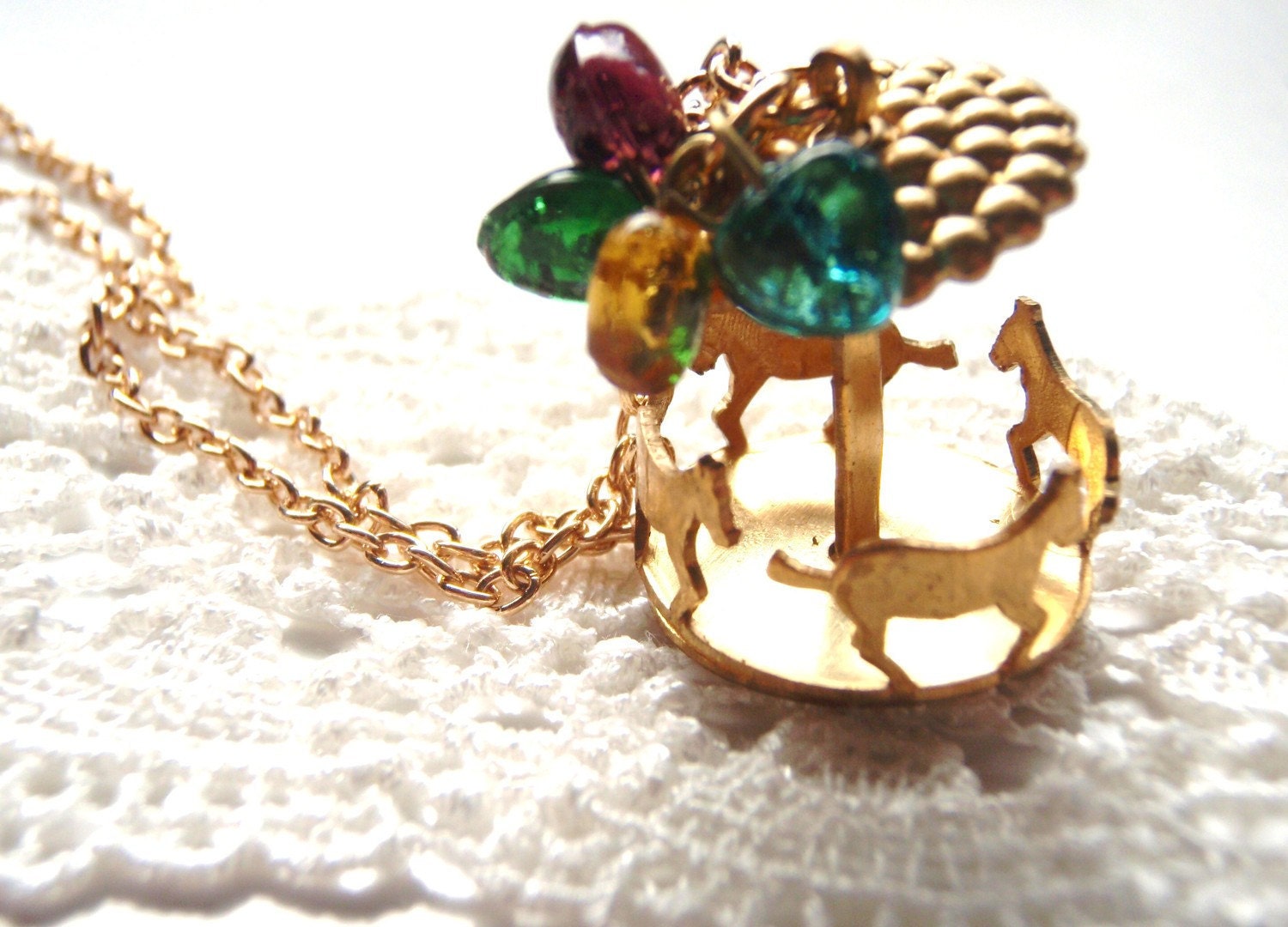 Carousel Necklace Horse Merry Go Round Perfect gift for daughter, sister,flower girl gifts,bridesmaids gifts