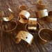 6pc - Natural Brass 1/4" HAMMERED EAR CUFF with Hole for Charms Made In America