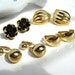 CLEARANCE Vintage Lot Black and Goldtone Earrings