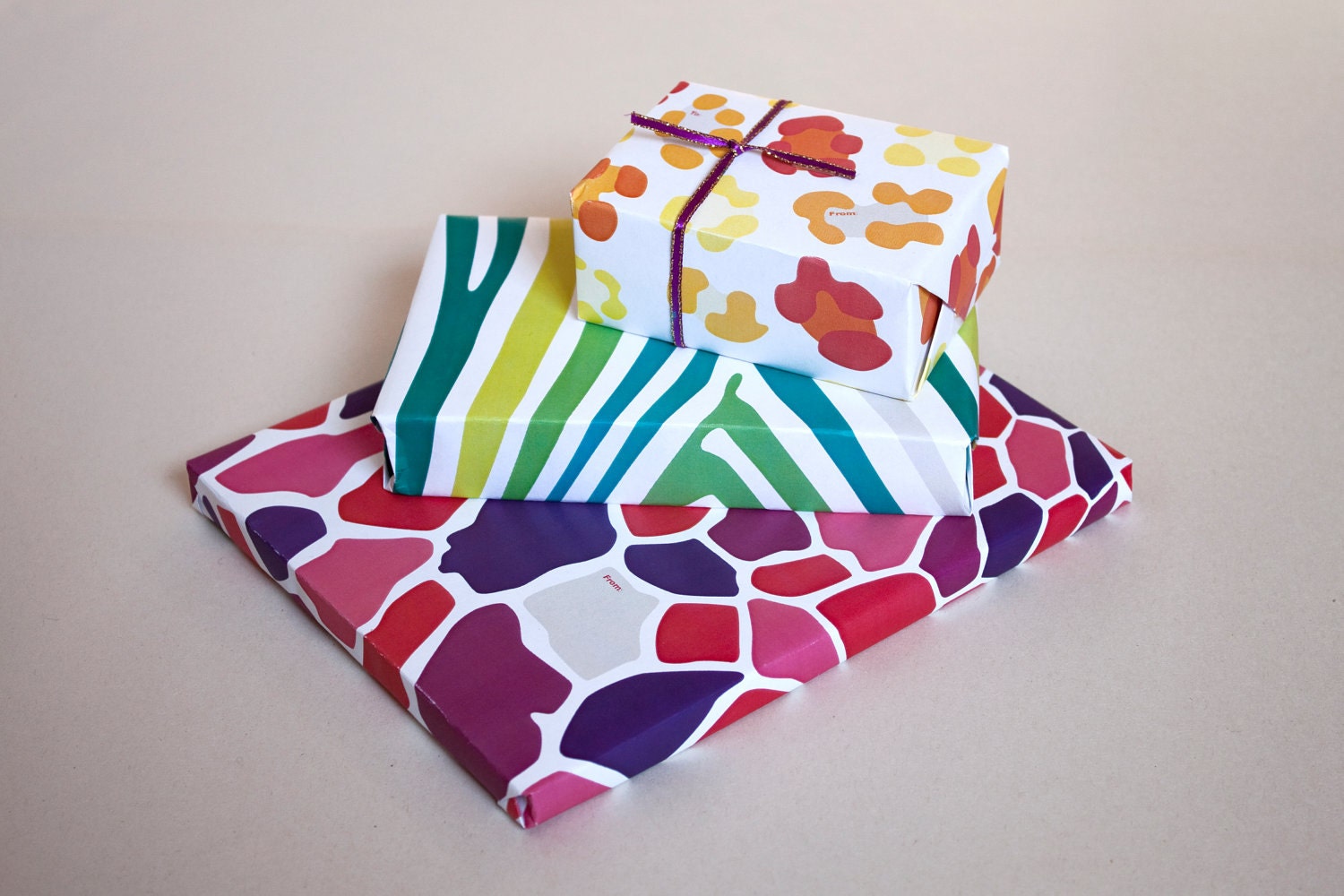Wrapping Paper: Colourful Animal Prints (Digital)