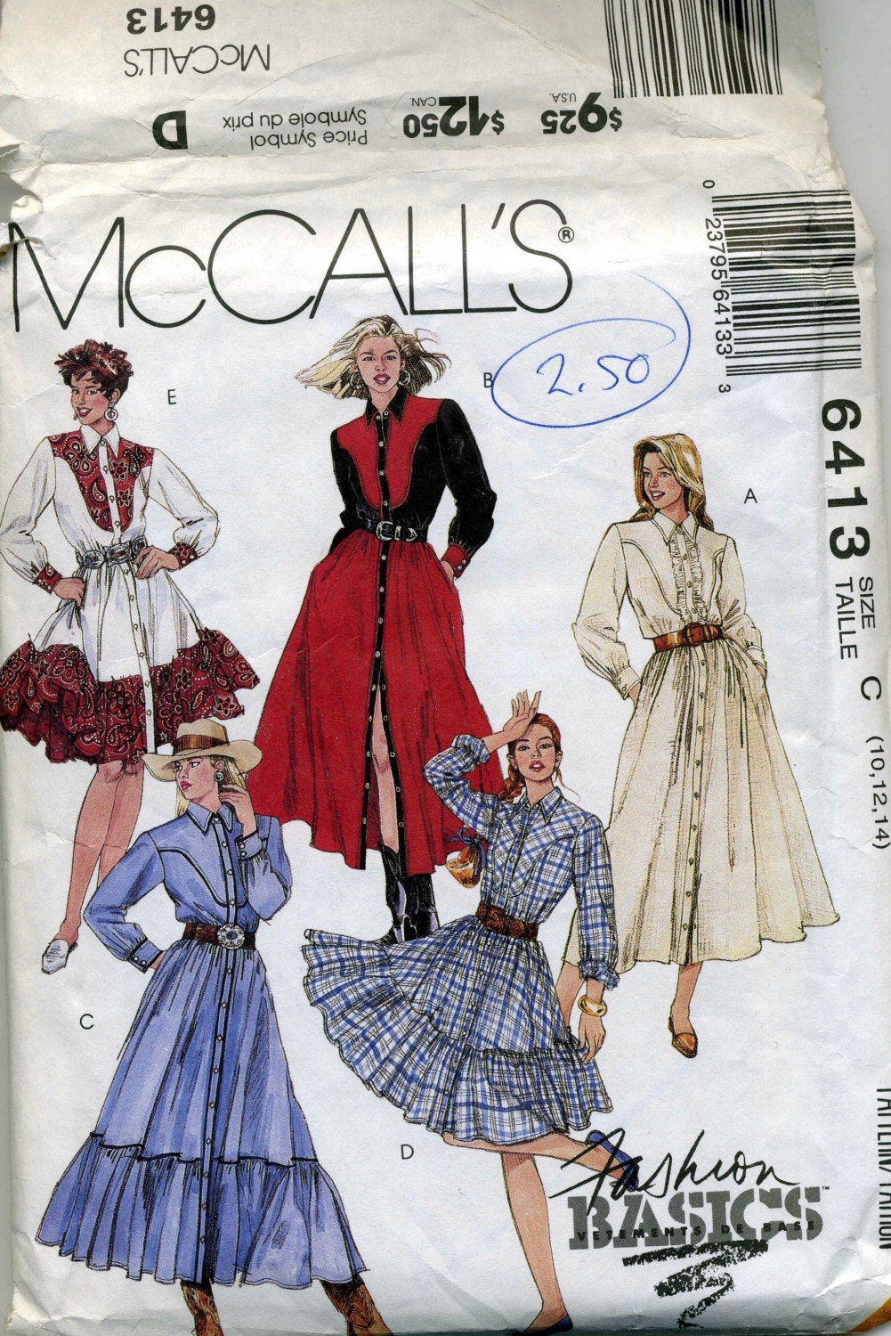 Rodeo+Queen+Dress+Patterns RODEO QUEEN Western Womens' Dress Pattern McCalls 6413 UNCUT OOP Size ...