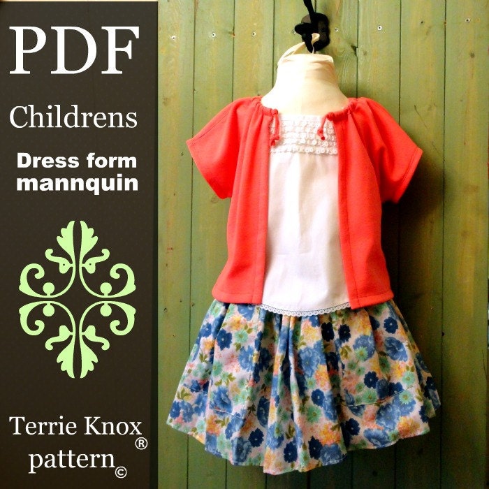 Pattern Sewing Children,Mannequin pattern, PDF tutorial,childrens dress form,Toddler Mannequin,Childrens Clothing,Handmade, kids
