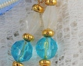 Lulea Aqua Czech Glass Bead Earrings  BPE1021