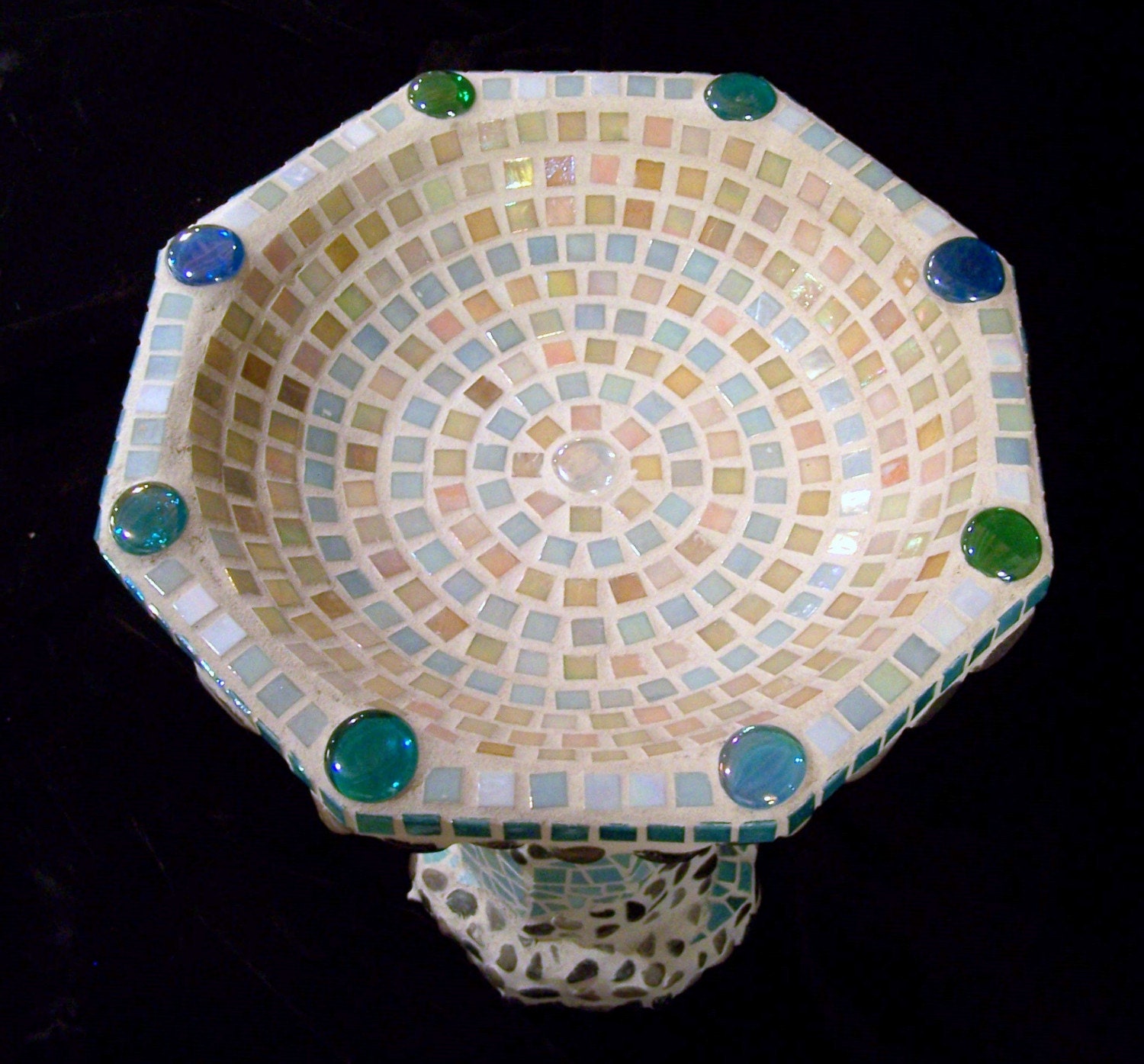 Peace and Serenity Mosaic Birdbath Garden Statuary