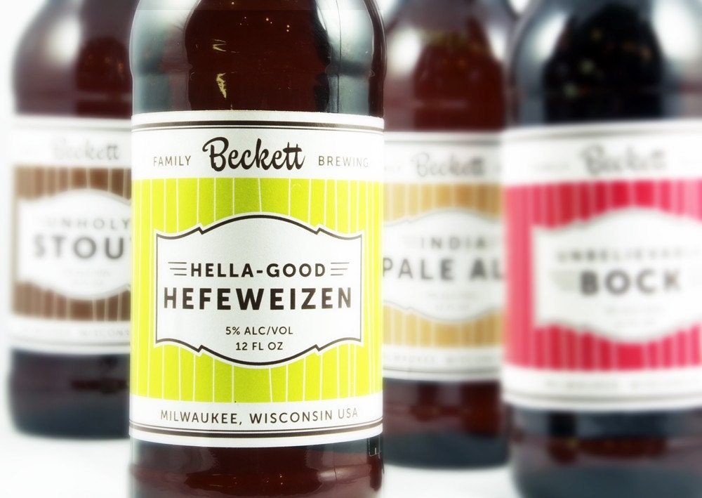 DIY printable beer label design (design file only) - A great Christmas gift