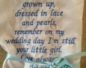 FATHER of the BRIDE - SCRIPT Heirloom Personalized Wedding Handkerchief Custom Embroidered