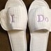 I DO - Unique Embroidered Monogram Bath Slippers Waffle Weave 100% Cotton - Unique Wedding Gift