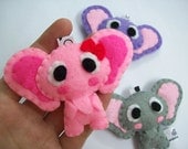 Cute Elephant V2 Keychain/Ornament, Magnet - Eddie, Ellie, Edward