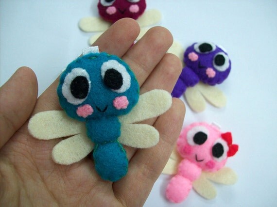 Cute Insect Dragonfly Keychain/Phone Charm/Magnet - Dan, Didi, Dona, Den, Dust