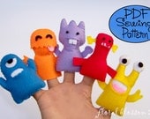 PDF Pattern: Little Monsters Felt Finger Puppets