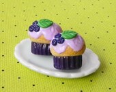 Blueberry cupcake post earrings