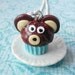 Teddy bear cupcake pendant