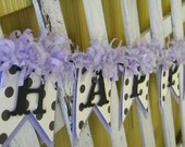 Happy Birthday Banner - Paris Party - Eiffel Tower - Purple Banner - Parisian Party