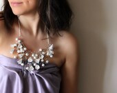 Silver Bib Necklace With Wires