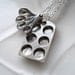Bakers Necklace, Silver Muffin Pan and Measuring Spoon Charms, Pendant Necklace, Gift for Mom, Cooking Jewelry,