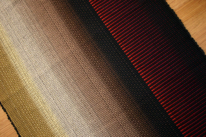 Hand Woven Cotton Rag Rug 3 x 5 Red and Neutrals