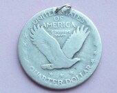 Flying Eagle US Silver Quarter Coin Pendant 1928